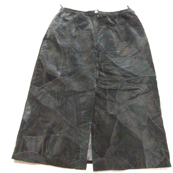 Mattina J 100% Genuine Leather Maxi Skirt - Picture 2 of 15